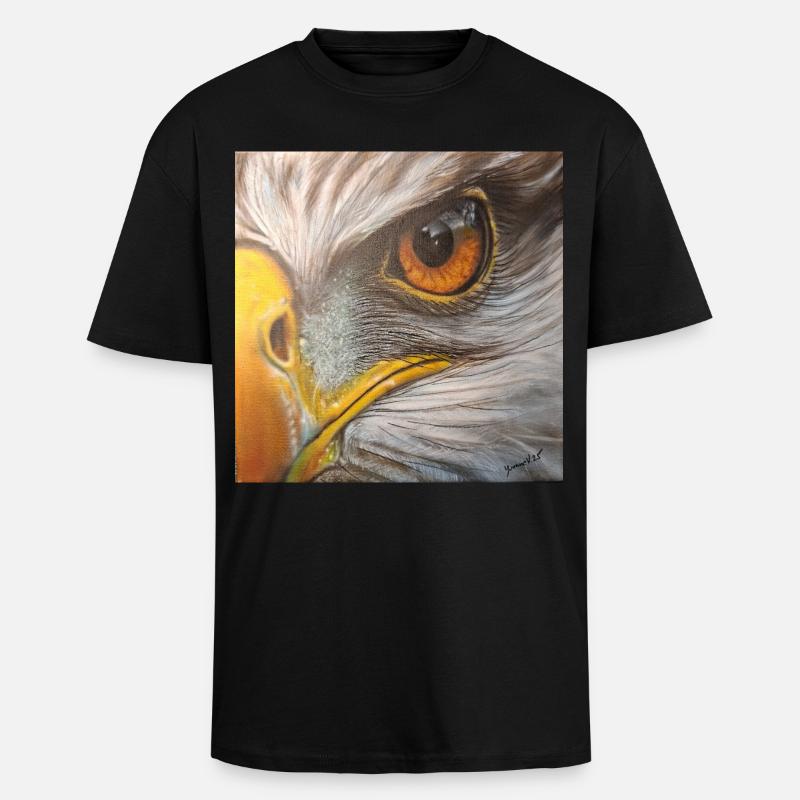 Œil d’aigle - T-shirt unisexe oversize épais - noir