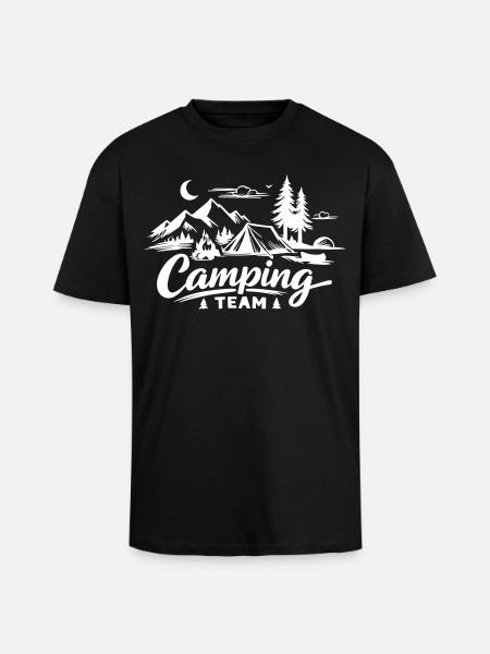 Camping Team - Unisex Oversized Heavyweight T-shirt - black
