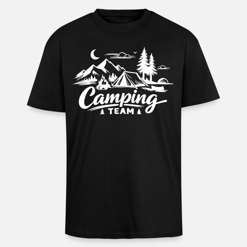 L’équipe du camping - T-shirt unisexe oversize épais - noir
