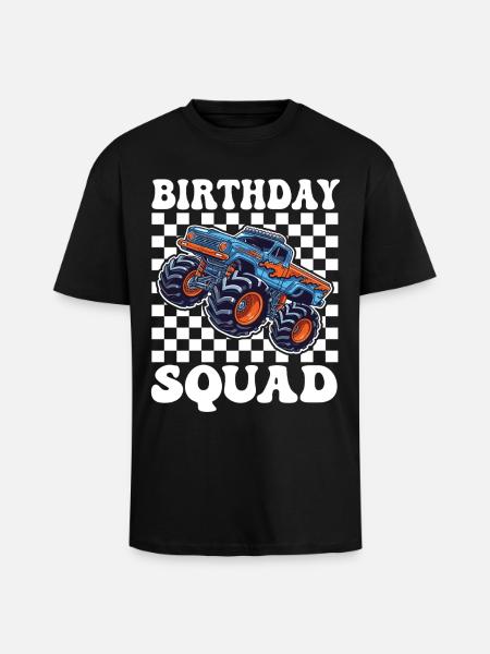 Monstertruck Birthday Squad - Oversized Heavyweight Unisex T-Shirt - Schwarz