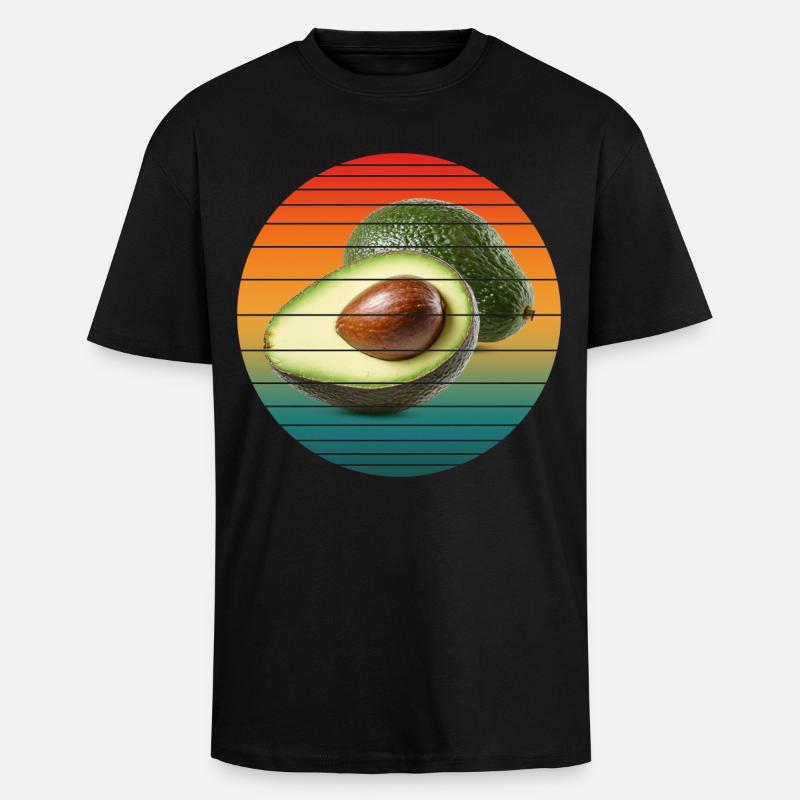 avocado fruit - Unisex Oversized Heavyweight T-shirt - black