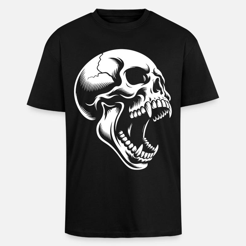 Le Crâne Hurlant - T-shirt unisexe oversize épais - noir