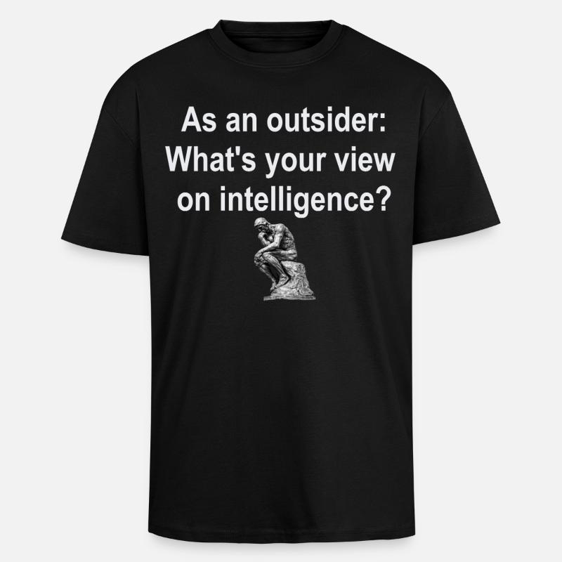 Outsider on Intelligence - Unisex Oversized Heavyweight T-shirt - black