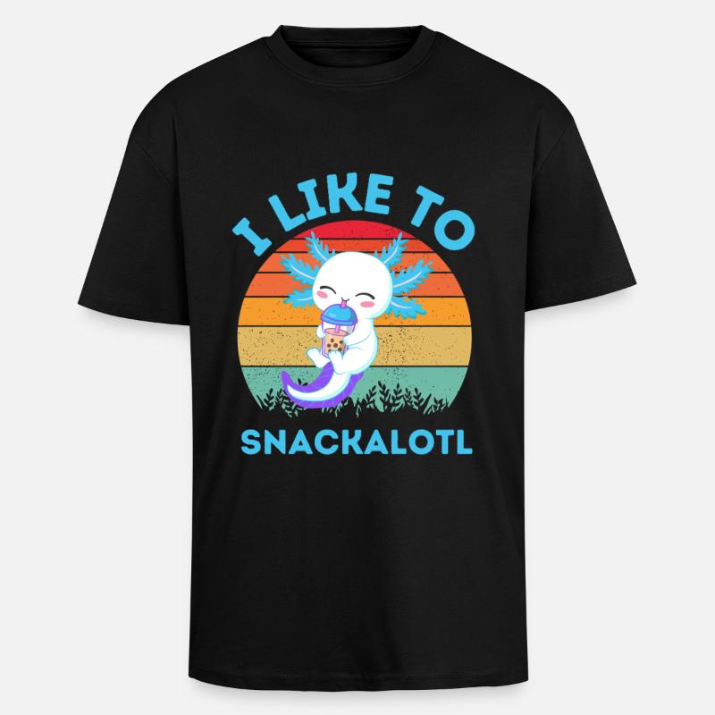 Kawaii Snackheld Bubble Tea - Oversized Heavyweight Unisex T-Shirt - Schwarz