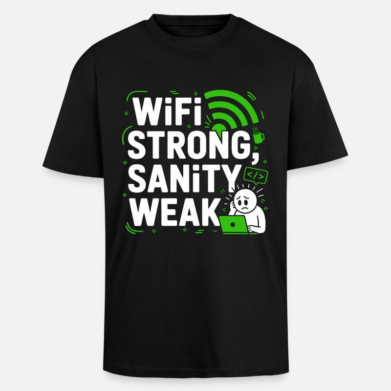 Remote Developer WiFi Strong Software Engineering - Oversized Heavyweight Unisex T-Shirt - Schwarz