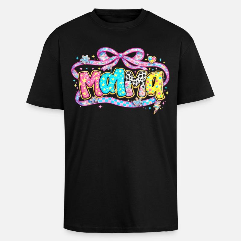 Mama-Geschenk: Retro Mama-Optik und Glitzer - Oversized Heavyweight Unisex T-Shirt - Schwarz