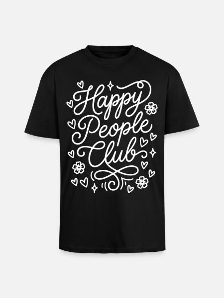 Happy People Club - Unisex Oversized Heavyweight T-shirt - black