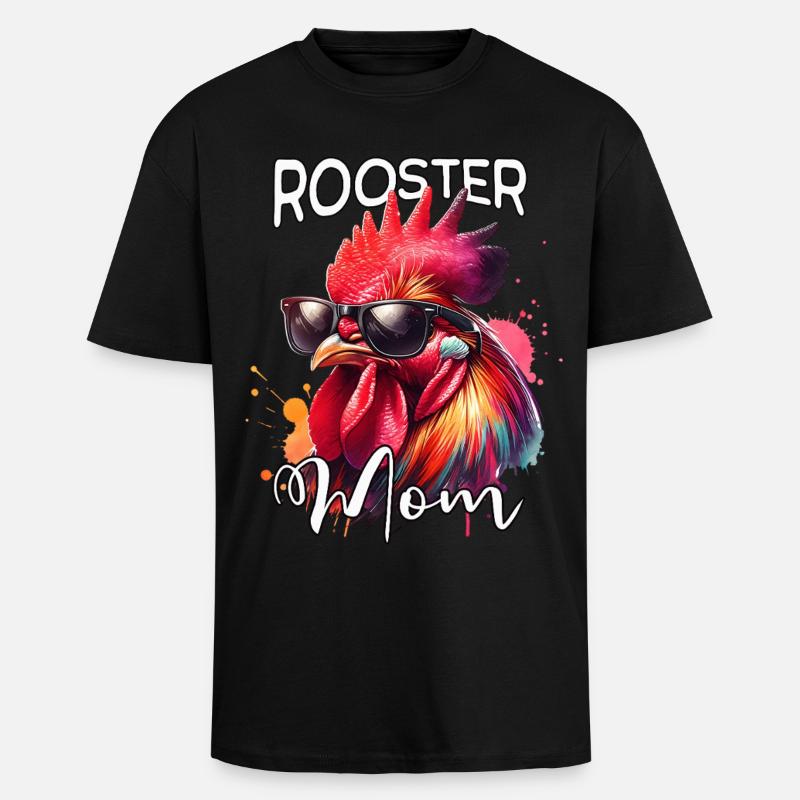 Hahn Mama - Oversized Heavyweight Unisex T-Shirt - Schwarz