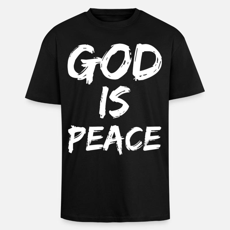 god is peace - Unisex Oversized Heavyweight T-shirt - black
