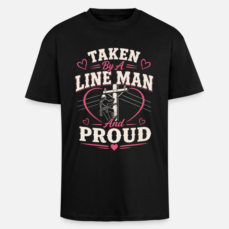 Épouse de Fier Lineman Câble - T-shirt unisexe oversize épais - noir