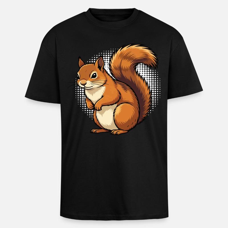 Eichhörnchen Eichhorn Eichhörnchenliebhaber Nager - Oversized Heavyweight Unisex T-Shirt - Schwarz