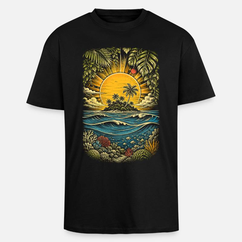 Belize Belizean Root - Unisex Oversized Heavyweight T-shirt - black