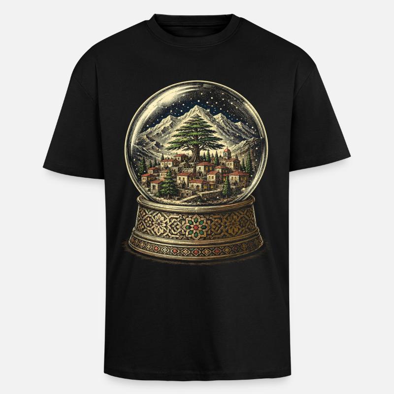 Libanon Libanese - Oversized Heavyweight Unisex T-Shirt - Schwarz