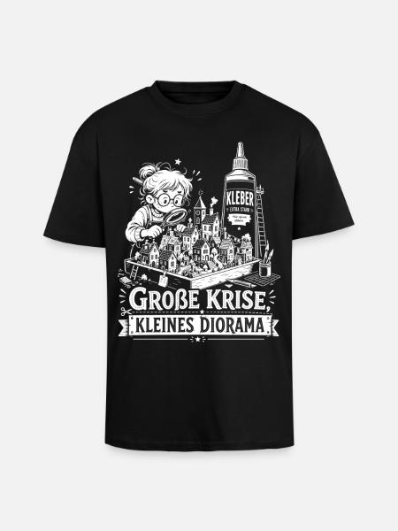 Große Krise, kleines Diorama - Oversized Heavyweight Unisex T-Shirt - Schwarz