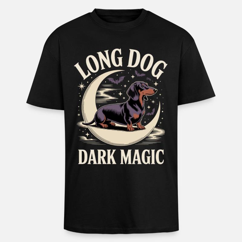 Dark Magic Dackel - Oversized Heavyweight Unisex T-Shirt - Schwarz