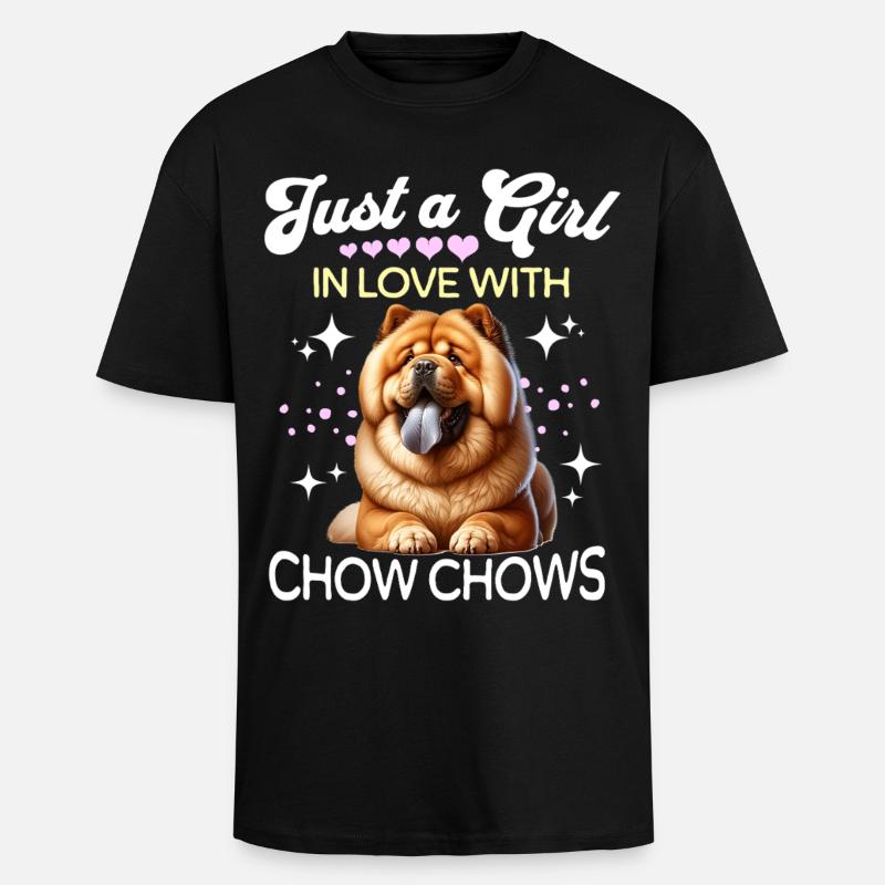 Fille Chowchow - T-shirt unisexe oversize épais - noir