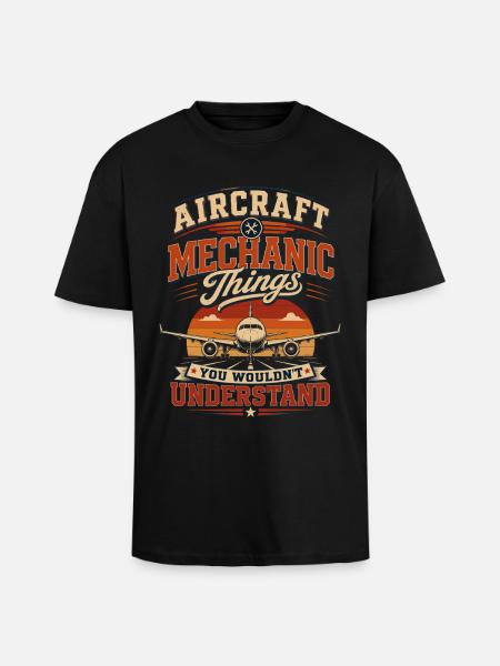 Flugzeugwartung Instandhaltung Luftfahrt Technik - Oversized Heavyweight Unisex T-Shirt - Schwarz