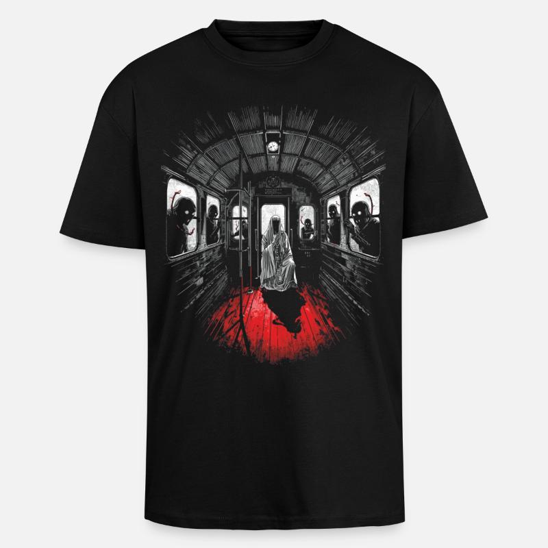 Midnight passenger – Ghost train - Oversized Heavyweight Unisex T-Shirt - Schwarz