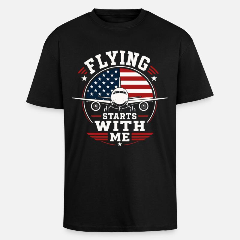 Flugzeug Mechanik Luftfahrt Technik - Oversized Heavyweight Unisex T-Shirt - Schwarz