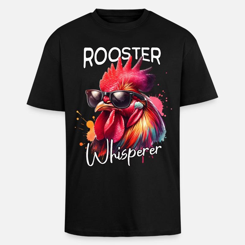 Hahn Flüsterer - Oversized Heavyweight Unisex T-Shirt - Schwarz