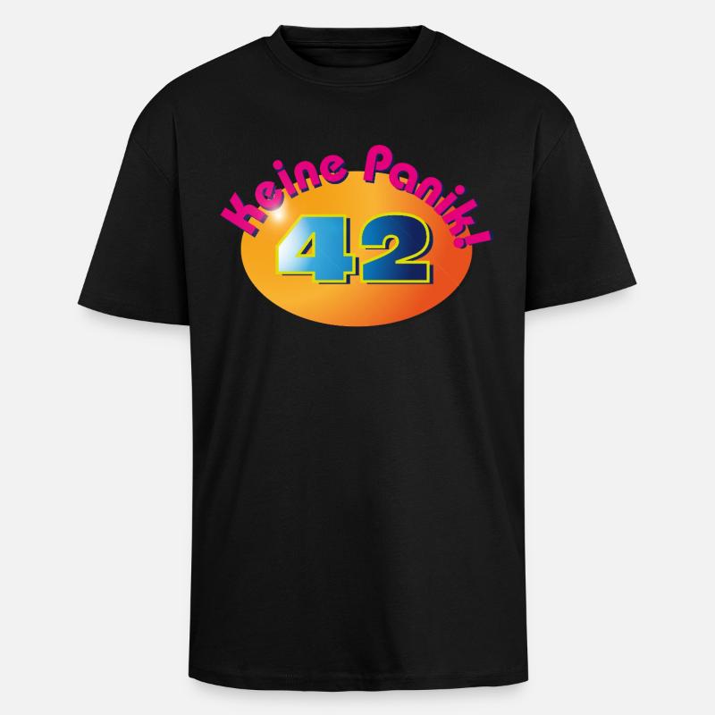 Don't panic! 42 - Unisex Oversized Heavyweight T-shirt - black