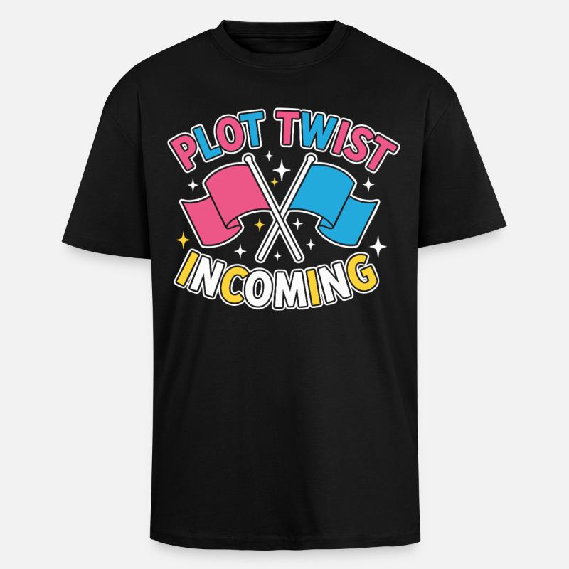 Geschlechter-Enthüllung Plot-Twist – Team Pink Team - Oversized Heavyweight Unisex T-Shirt - Schwarz