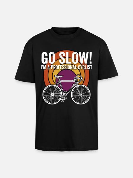 Cyclists Go Slow - Unisex Oversized Heavyweight T-shirt - black