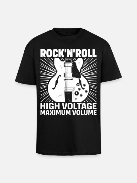 Rock'N'Roll Hochspannungsgitarre - Oversized Heavyweight Unisex T-Shirt - Schwarz
