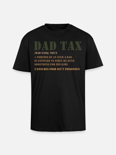 Dad Tax Tee: Kids Budget - Unisex Oversized Heavyweight T-shirt - black