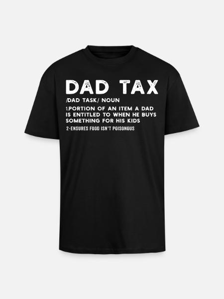 Dad Tax Definition Tee - Unisex Oversized Heavyweight T-shirt - black