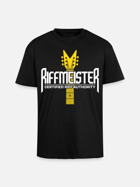 Riffmeister Guitar - Unisex Oversized Heavyweight T-shirt - black