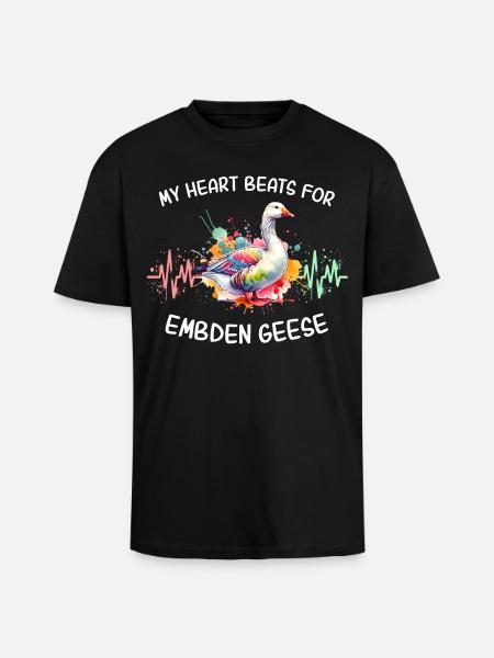 Emdengan's Heart Line - Unisex Oversized Heavyweight T-shirt - black