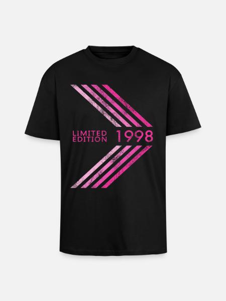 Édition limitée 1998 Femmes d’anniversaire - T-shirt unisexe oversize épais - noir