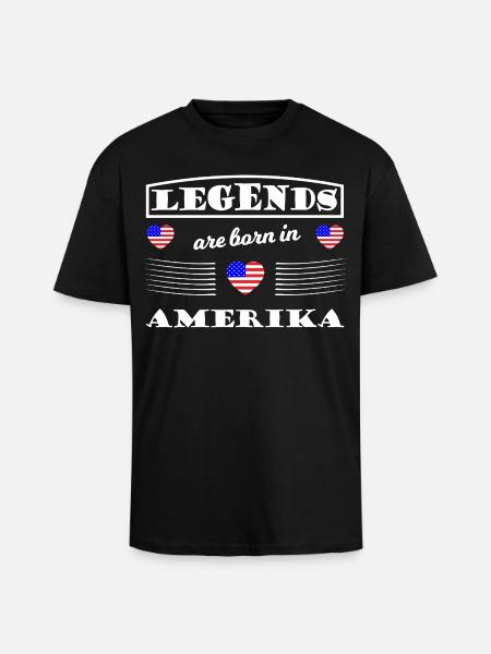 Légendes d’Amérique - T-shirt unisexe oversize épais - noir