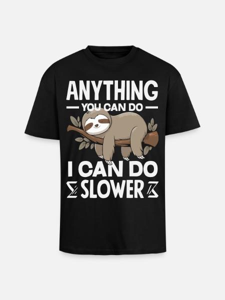 Lustiges Faultier Geschenk - Oversized Heavyweight Unisex T-Shirt - Schwarz