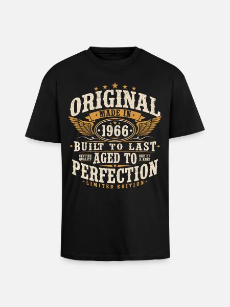 Original 1966 Vintage Vintage Birthday Gift - Unisex Oversized Heavyweight T-shirt - black