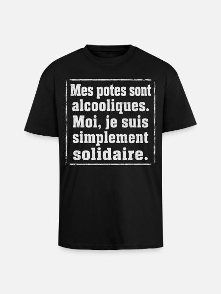 Alcool Cadeau humour personnalisé - T-shirt unisexe oversize épais - noir