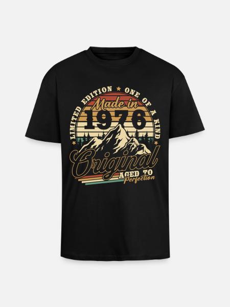 1976 Jahrgang Vintage Geburtstag Geschenk Retro - Oversized Heavyweight Unisex T-Shirt - Schwarz