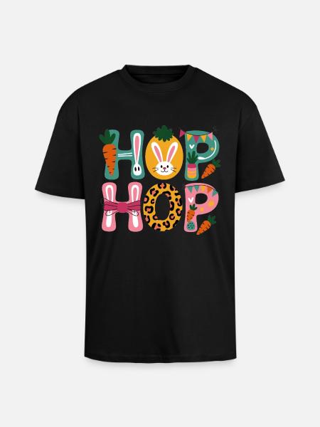 Hip Hop Easter Day - Unisex Oversized Heavyweight T-shirt - black