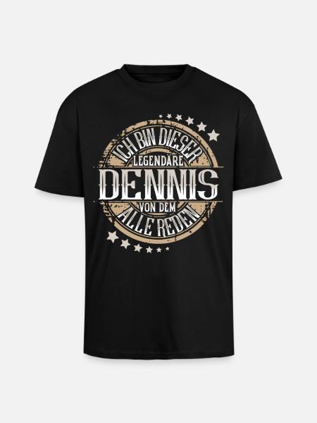 Dennis - Oversized Heavyweight Unisex T-Shirt - Schwarz