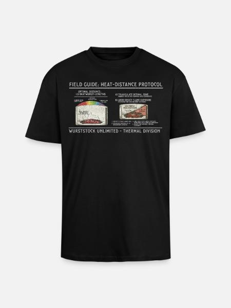 Sausage Heat Distance Protocol - Unisex Oversized Heavyweight T-shirt - black