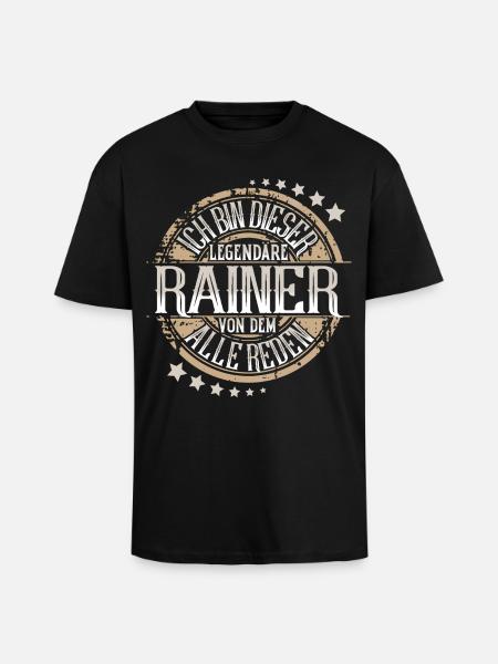 Rainer - Oversized Heavyweight Unisex T-Shirt - Schwarz