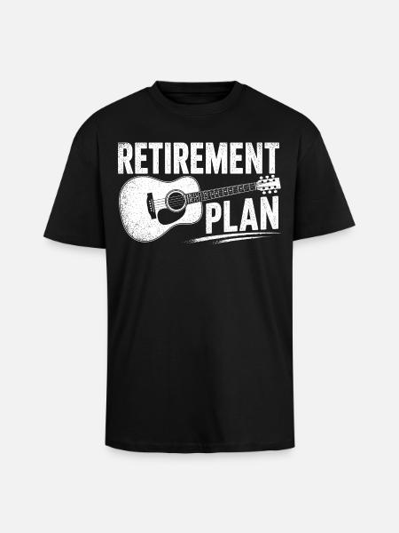 Retirement Plan Guitar - Oversized Heavyweight Unisex T-Shirt - Schwarz