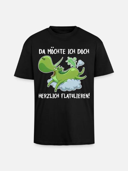 Flatulierendes Einhorn – Lustiger Spruch - Oversized Heavyweight Unisex T-Shirt - Schwarz