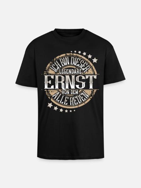 Ernst - Oversized Heavyweight Unisex T-Shirt - Schwarz