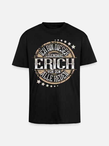 Erich - Oversized Heavyweight Unisex T-Shirt - Schwarz