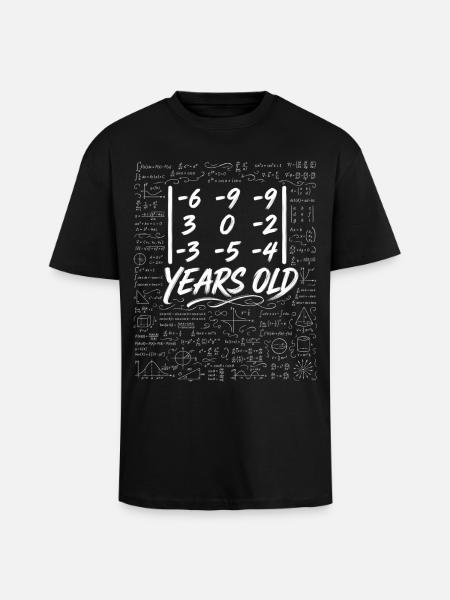 33. Jubiläum. Determinantenmatrix-Mathematik-Nerd lustig - Oversized Heavyweight Unisex T-Shirt - Schwarz