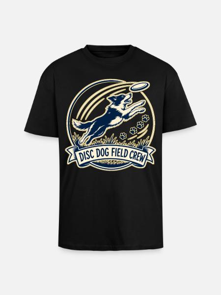 DISC DOG FIELD CREW Hund - Unisex Oversized Heavyweight T-shirt - black