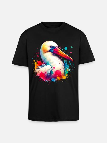 Nazca boobies motif - Unisex Oversized Heavyweight T-shirt - black