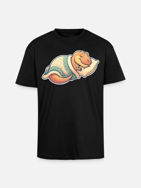 Sleeping Dinosaur - Unisex Oversized Heavyweight T-shirt - black